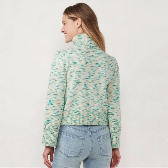 LC Lauren Conrad | Space Dye Turtleneck Knit Green/Tan XXL - Picture 5 of 12